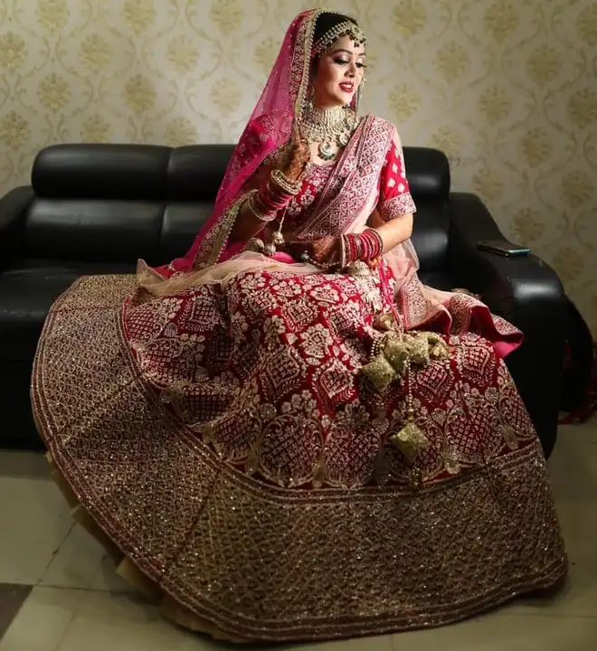 Post image Hey! Checkout my new product called
Pink Bridal  Lahenga.