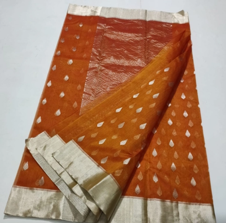 Chanderi handloom saree silk katan uploaded by Aahil  chanderi handloom saree on 3/6/2023