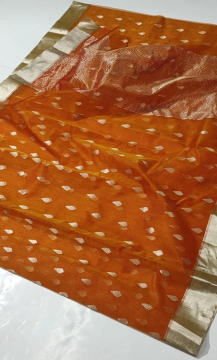 Chanderi handloom saree silk katan uploaded by Aahil  chanderi handloom saree on 3/6/2023