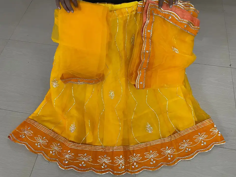 Orgenja Fabric Lehenga wholesale prices uploaded by Bhavya Prakriti Trader's on 3/6/2023