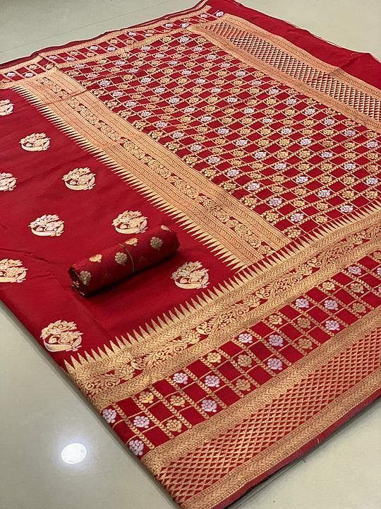 Post image BANARASI SILK SAEEE WITH RUNING BROCKED BLOUSE N TWO TON JARI Color:-Red,Blue,Wine,Green
Fabric:-Banarasi Silk
Type:-Saree with Blouse piece
Design type:-Jeqard
Saree Lenth:-5.50(MTR)
Blouse Lenth:-.80(MTR)
delivery:-Within 1 business days

ORDER INQUERY NO.:-9327382596