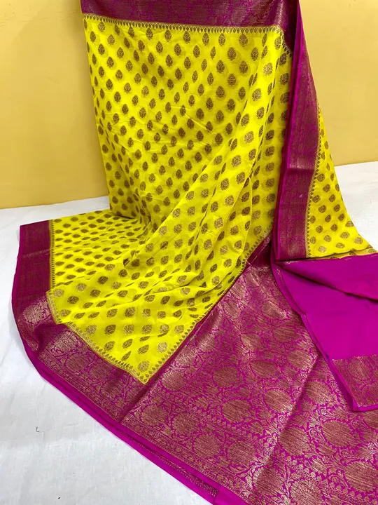Banarasi semi georget soft silk sarees uploaded by Ahmad silk fabric on 3/7/2023