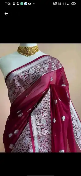 Banarasi semi georget soft silk sarees  uploaded by Ahmad silk fabric on 3/7/2023