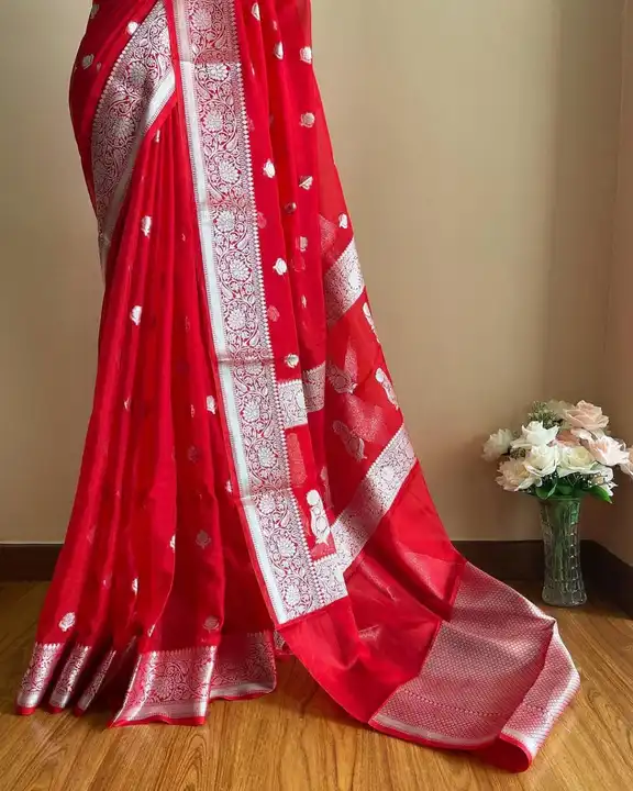 Banarasi semi georget soft silk sarees  uploaded by business on 3/7/2023