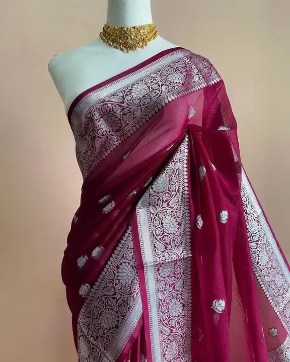 Banarasi semi georget soft silk sarees  uploaded by Ahmad silk fabric on 3/7/2023