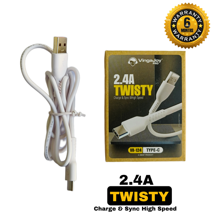 Vingajoy 2.4A TWISTY smart charger cable uploaded by Vj enterprises on 5/13/2024