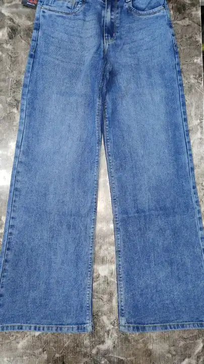 Trendy wide leg ladies jeans factory fabric lacra high quality  uploaded by FIRST CHOICE JEANS  on 3/7/2023