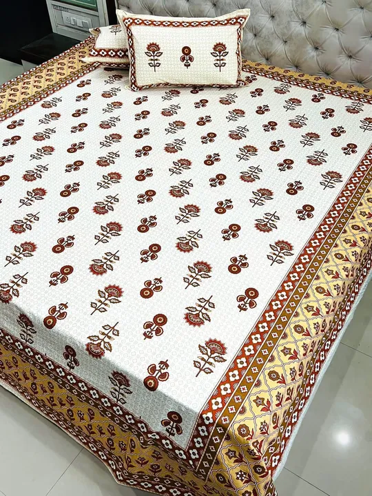 Hand block Double bedsheets (Ro) uploaded by Nayab fashion on 3/7/2023