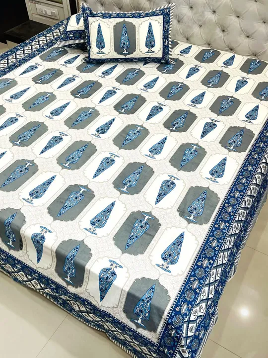 Hand block Double bedsheets (Ro) uploaded by Nayab fashion on 3/7/2023