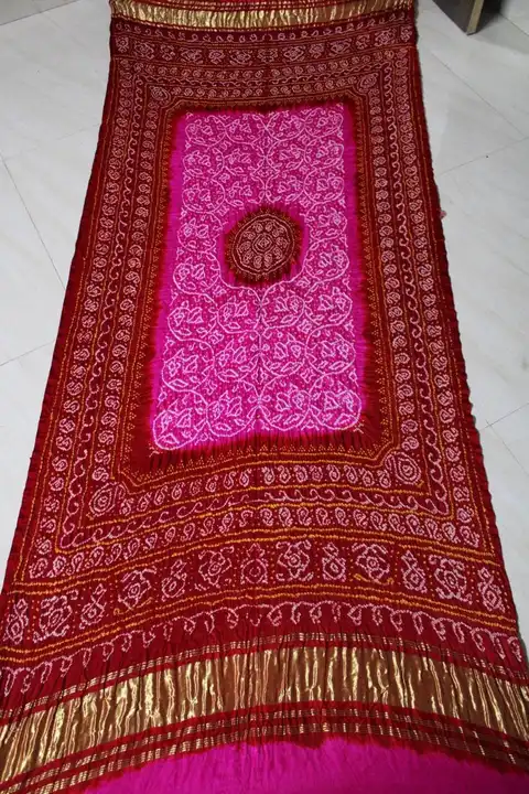 Pure gajjisilk dupatta in traditional shikari design with rai bandhej  uploaded by business on 3/7/2023