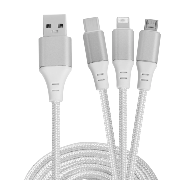 3.4 amp 3in1 cable nylon braided with metal for charging  uploaded by business on 3/7/2023