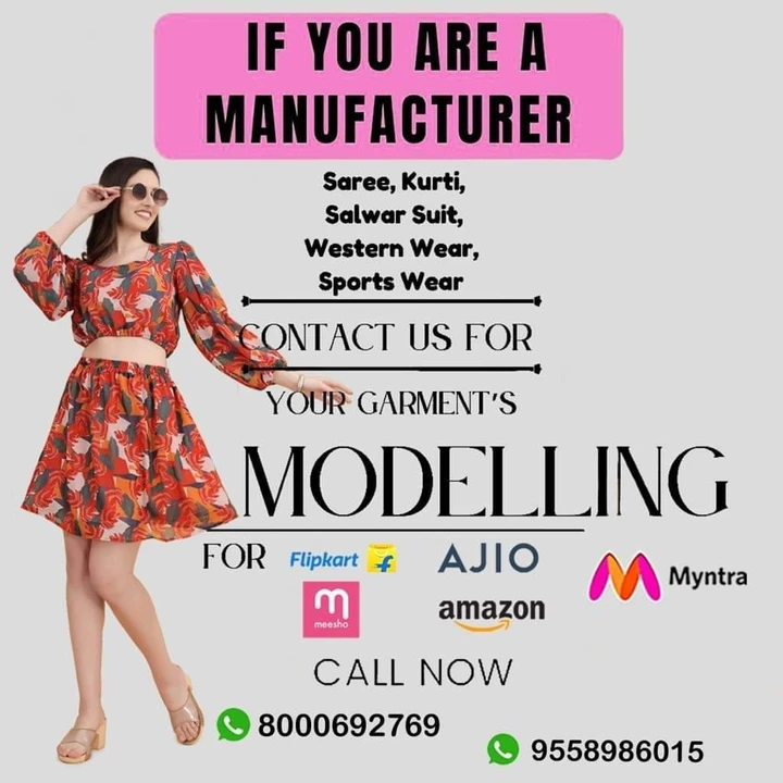 Visiting card store images of All tip Garments modeling photo shoot