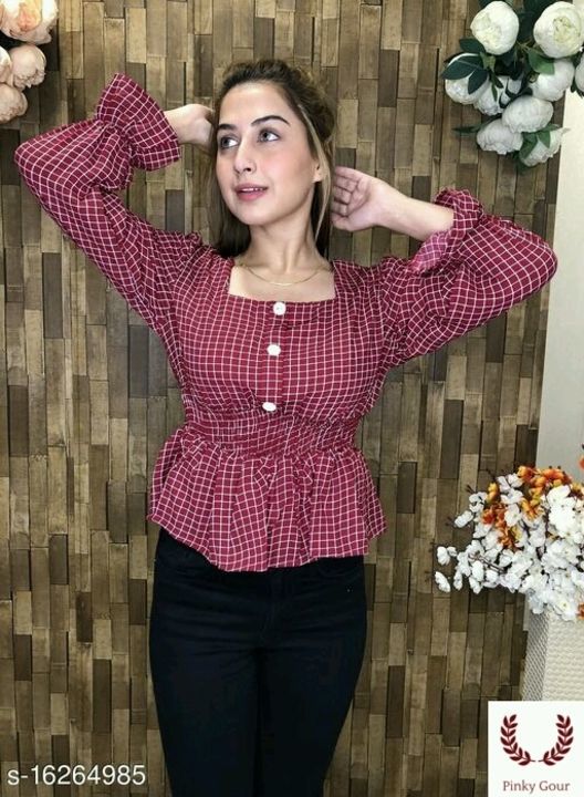 Post image Whatsapp -&gt; https://ltl.sh/zAbUp8hU (+919476154779)
Catalog Name:*Urbane Glamorous Women Tops &amp; Tunics*
Fabric: Polycotton
Sleeve Length: Long Sleeves
Pattern: Checked
Multipack: 1
Sizes:
S,M,L
Dispatch: 2-3 Days
Easy Returns Available In Case Of Any Issue
*Proof of Safe Delivery! Click to know on Safety Standards of Delivery Partners- https://ltl.sh/y_nZrAV3
Girls top