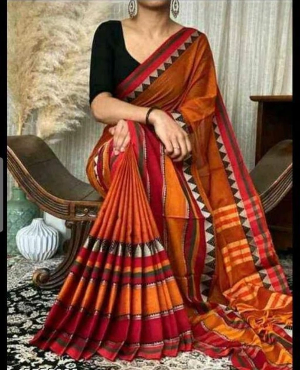 Sambalpuri pure cotton saree with blouse pis uploaded by Rupali collections on 3/7/2023