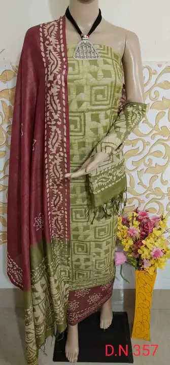 Khadi Cotton Dupian Suits With Batique print uploaded by Salman Handloom on 3/7/2023