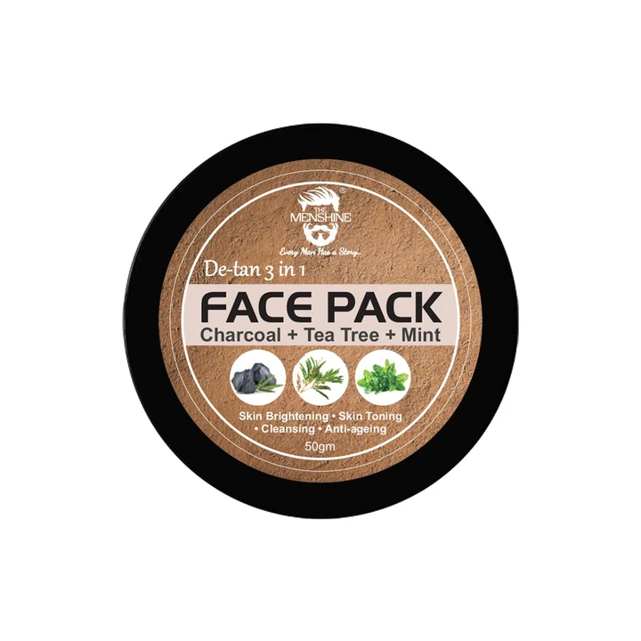 De-tan 3 in 1 Face Pack Charcoal + Tea Tree + Mint 50gm uploaded by DH CARE PRODUCTS on 3/7/2023