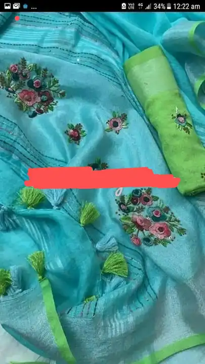 Pure linen saree  uploaded by Weavers gallery on 3/7/2023