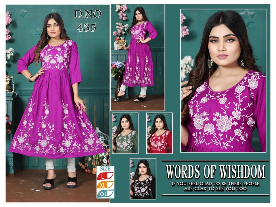 Long Fancy Ghera Kurtis xl xxl work designer all readymate items i have manufatured  uploaded by Radha Creation , Maira sales for Readymade items on 3/7/2023