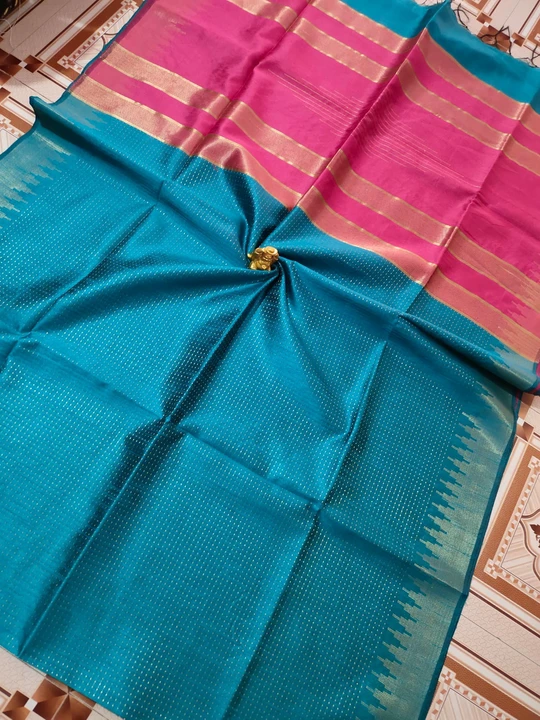 Semi raw silk handloom saree uploaded by Dd Handloom and Yarn on 3/7/2023