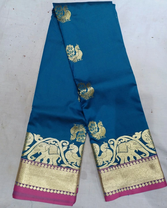 Soft art kanziwaram silk saree uploaded by Jain Saree Mandir on 3/7/2023
