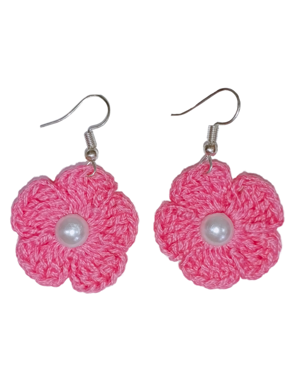 Crochet flower earrings uploaded by business on 2/25/2021