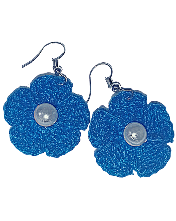 Crochet flower earrings uploaded by Kakoli's Corner on 2/25/2021