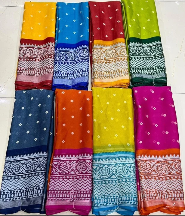 Double colour bandhani print uploaded by GS Traders on 3/7/2023