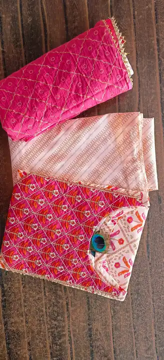 Cotton 60x60 embroidery work kurti pant dupatta set  uploaded by Kumawat Enterprises on 3/8/2023
