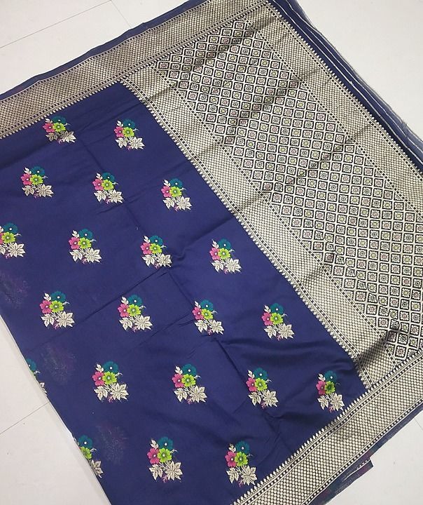 CHANDERI COTTON SILK SAREE WITH RUNING BLOUSE N DIAMOND JARI uploaded by business on 7/9/2020
