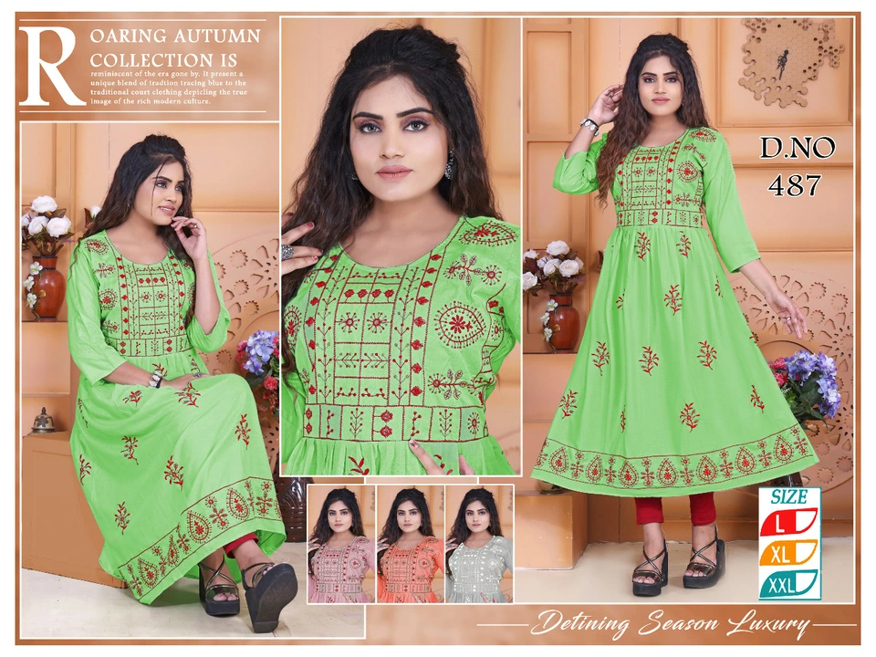 Fancy Ghera Full Work Kurtis xl xxl all readymate items i have uploaded by Radha Creation , Maira sales for Readymade items on 3/8/2023