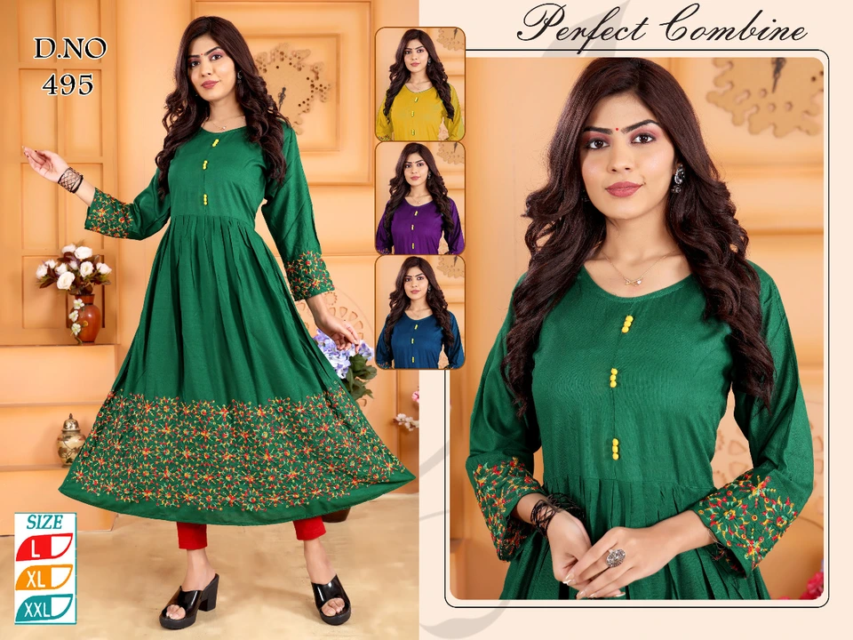 Fancy Ghera Full Work Kurtis xl xxl all readymate items i have uploaded by Radha Creation , Maira sales for Readymade items on 3/8/2023