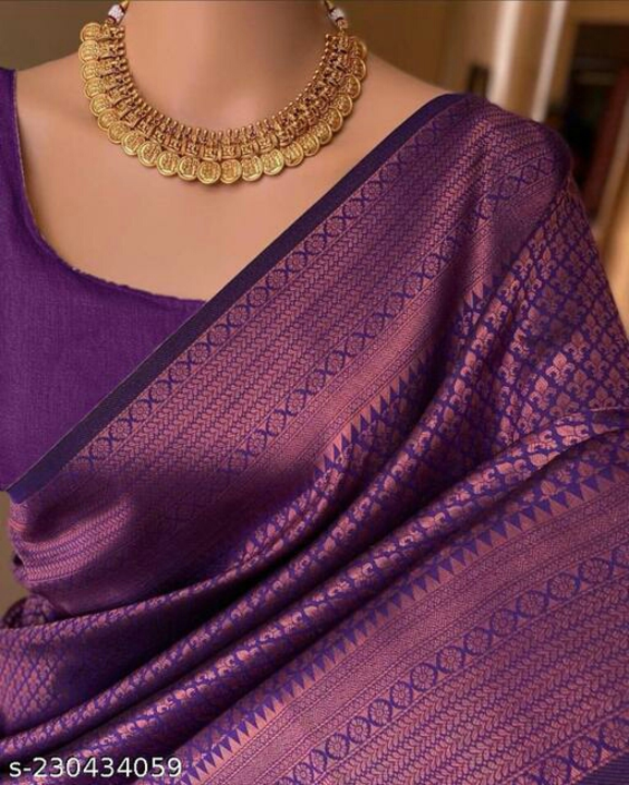 Catalog Name:*Kashvi Refined Sarees* Saree Fabric: Litchi Silk / Banarasi Silk Blouse: Running Blous uploaded by business on 3/8/2023
