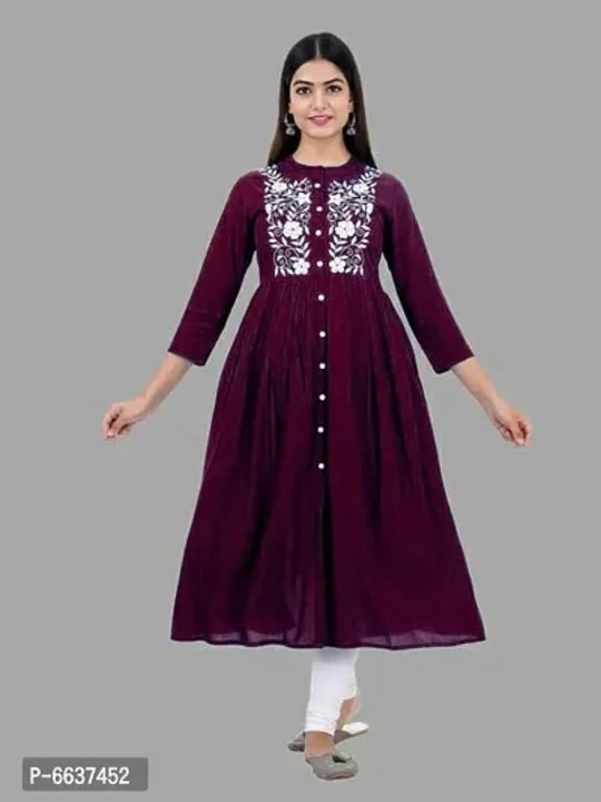 Top Selling !! Rayon Embroidery Anarkali Kurtis
 uploaded by business on 3/8/2023