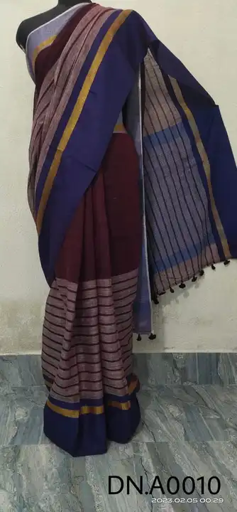 Yarn dye linen sikk saree  uploaded by Goverdhan Silk  on 3/8/2023