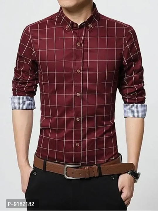 Mens Beige Cotton Long Sleeves Checked Slim Fit Casual Shirt

 uploaded by business on 3/8/2023