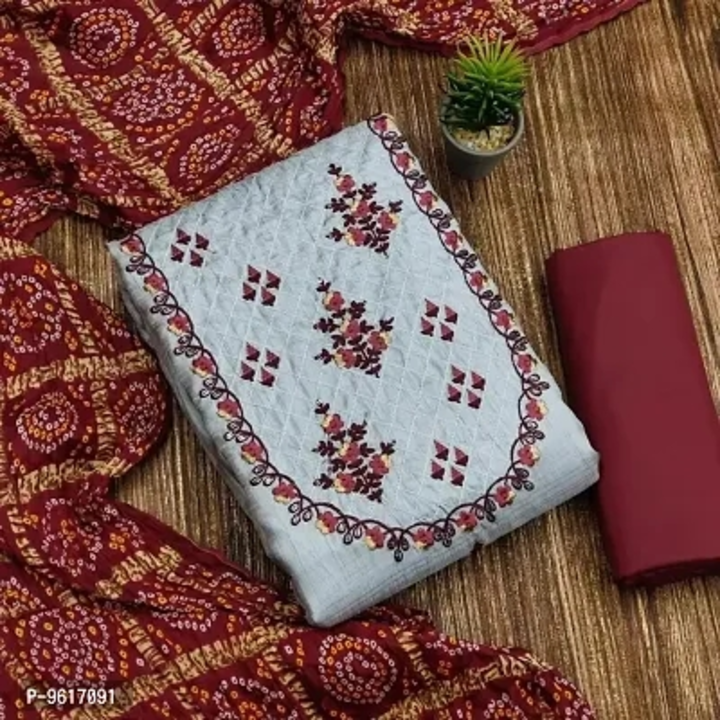 Stylish Cotton Silk Dress Material With Dupatta Set uploaded by Shreeji New Fashion on 3/8/2023
