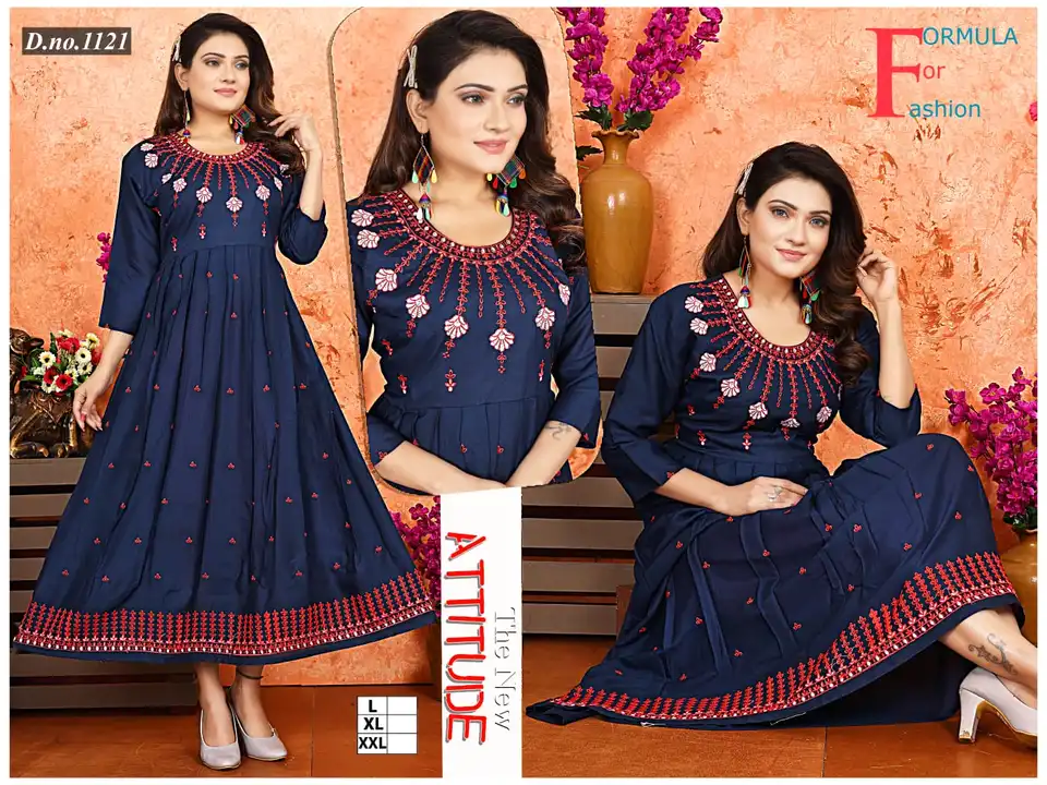Fancy long ghera work kurtis xl xxl  uploaded by Radha Creation , Maira sales for Readymade items on 3/9/2023