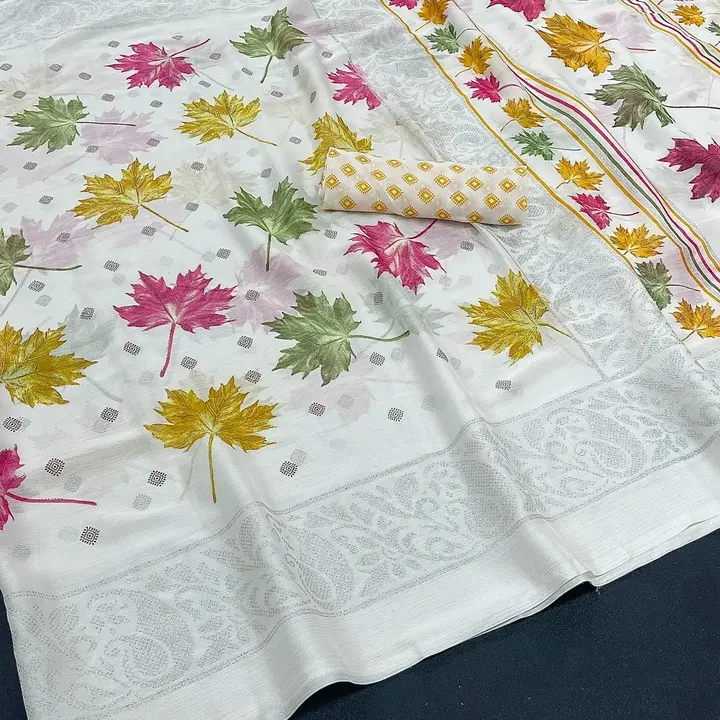 Moss chiffon saree  uploaded by Krishna fashion on 3/9/2023