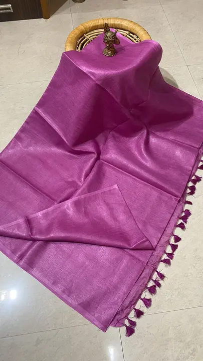 Pure Linen Saree with Blouse uploaded by DAWOOD SILK on 3/9/2023
