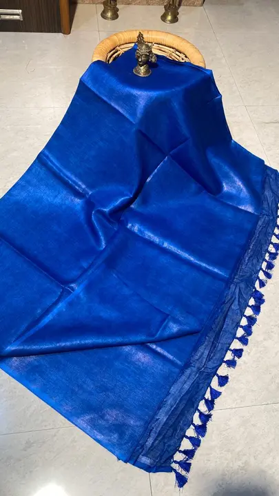 Pure Linen Saree with Blouse uploaded by DAWOOD SILK on 3/9/2023