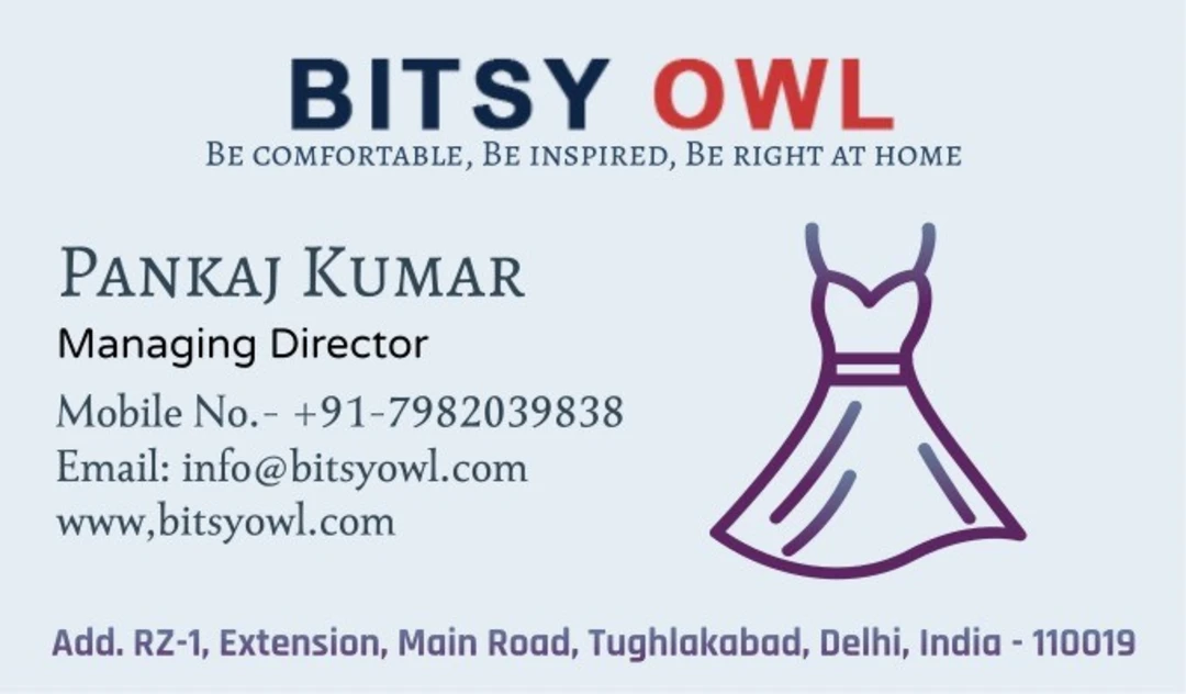 Visiting card store images of Bitsy Owl