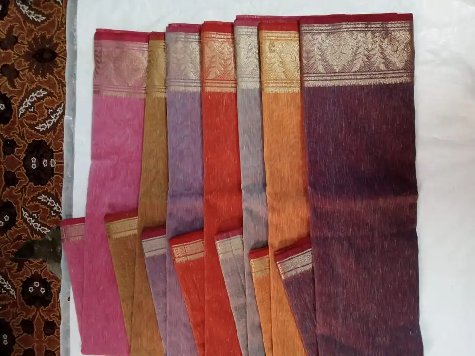 Linen saree uploaded by business on 3/9/2023