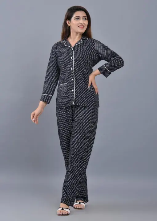Ladies Rayon Night Suits
Size: M,L, XL, XXL
Top length: 26inch
Sleeves: 3/4th
Pajama length: 39inch
 uploaded by Ganpati handicrafts  on 3/9/2023