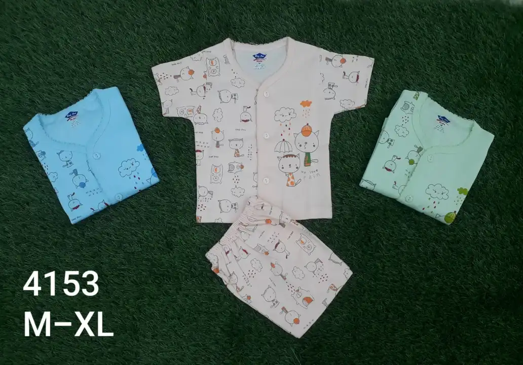 Cotton Front Open T-shirt & Nicker uploaded by Maanyata Apparels on 3/9/2023