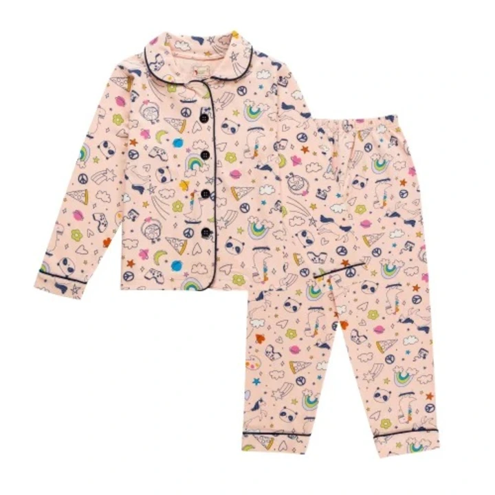 Product image of Pink Kids Night suit, price: Rs. 358, ID: pink-kids-night-suit-b991b29d