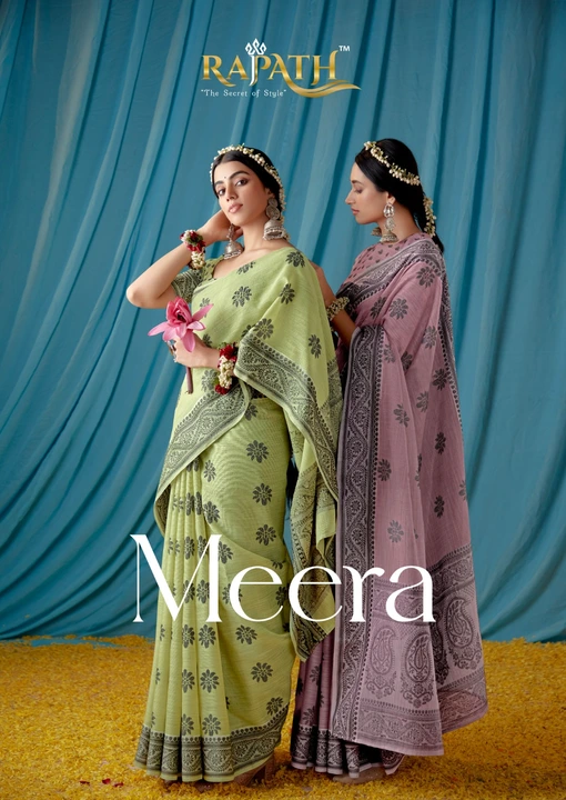 *Classic Style for Evergreen Wearing😍*

*Brand - RajPath Fabrics 👑*

➡️Catalog - *Meera*
➡️Rate -  uploaded by Aanvi fab on 3/9/2023