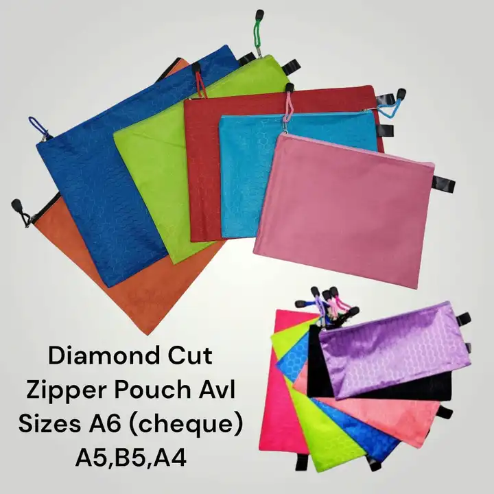 Diamond Cut Zipper Pouch A6,A5,B5,A4 uploaded by Sha kantilal jayantilal on 3/9/2023