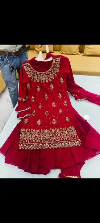 Hand work garara kurti with dupatta  uploaded by Ayesha dress collection on 3/9/2023