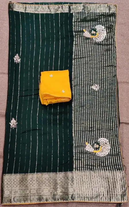 🕉️🕉️🕉️🔱🔱🔱🕉️🕉️🕉️

 New lunching

👉 pure dola zari chit pallu fabric
  Exclusive hand work uploaded by Gotapatti manufacturer on 3/9/2023