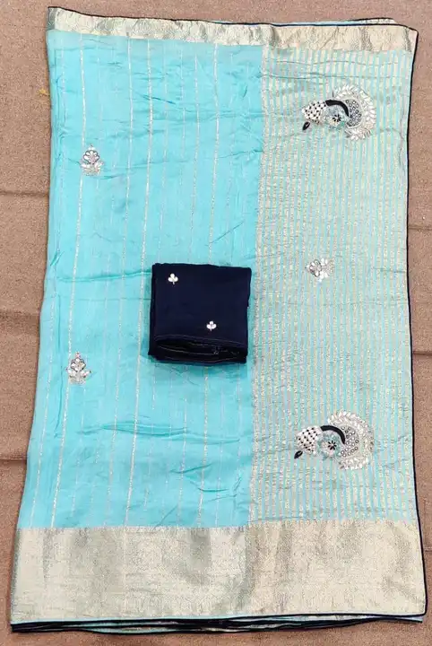 🕉️🕉️🕉️🔱🔱🔱🕉️🕉️🕉️

 New lunching

👉 pure dola zari chit pallu fabric
  Exclusive hand work uploaded by Gotapatti manufacturer on 3/9/2023